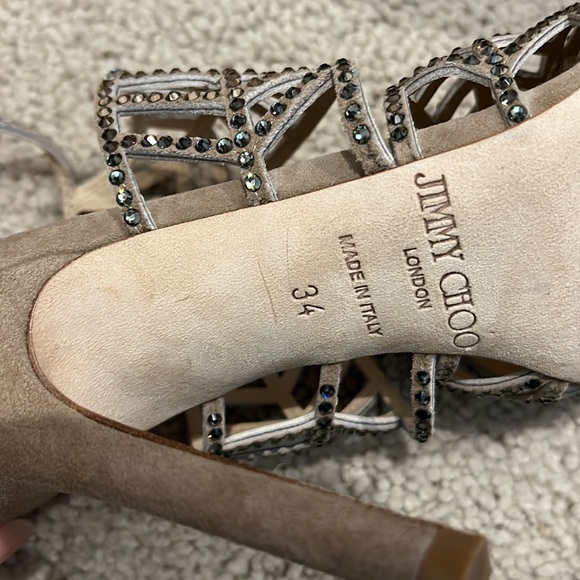 JIMMY CHOO Crystal 110MM Wedding Sandals Sz 34 - Picture 9 of 9
